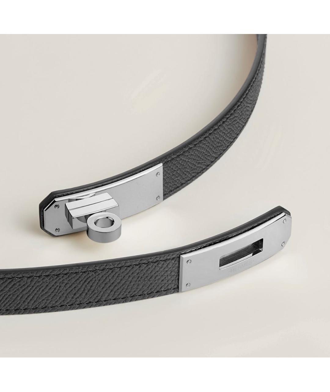 HERMES Черный кожаный ремень, фото 3