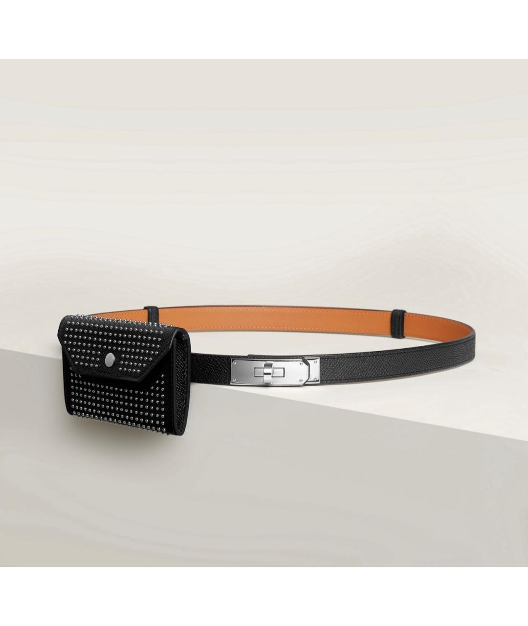 HERMES Черный кожаный ремень, фото 6