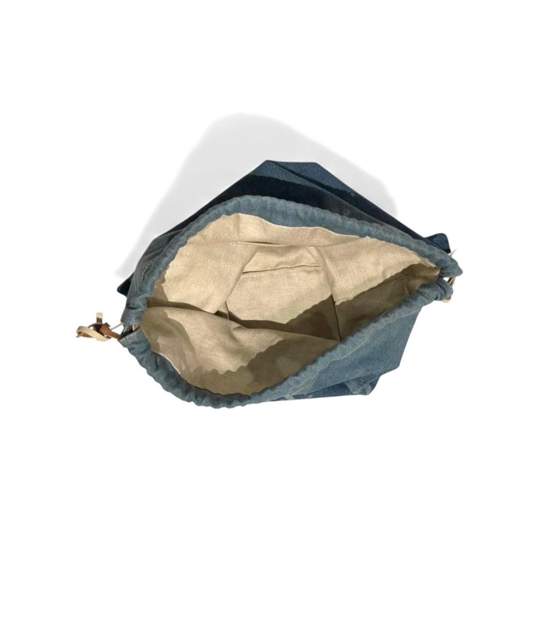 LOEWE Голубая деним сумка с короткими ручками, фото 4