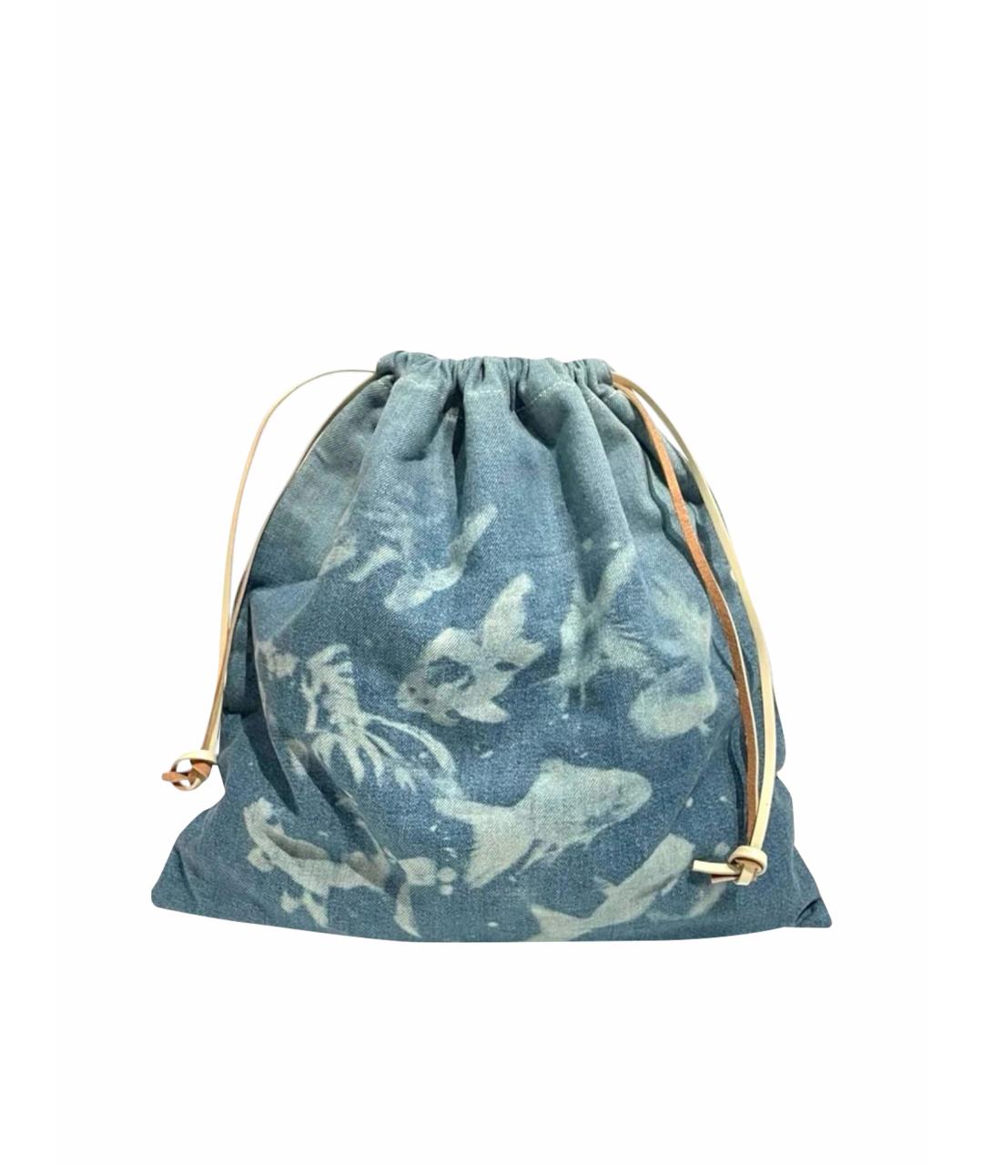 LOEWE Голубая деним сумка с короткими ручками, фото 1