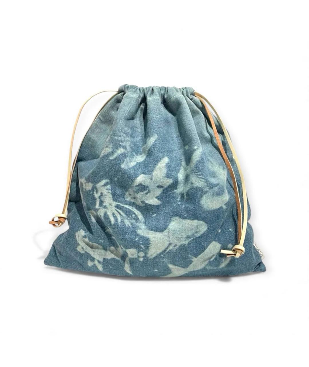 LOEWE Голубая деним сумка с короткими ручками, фото 5