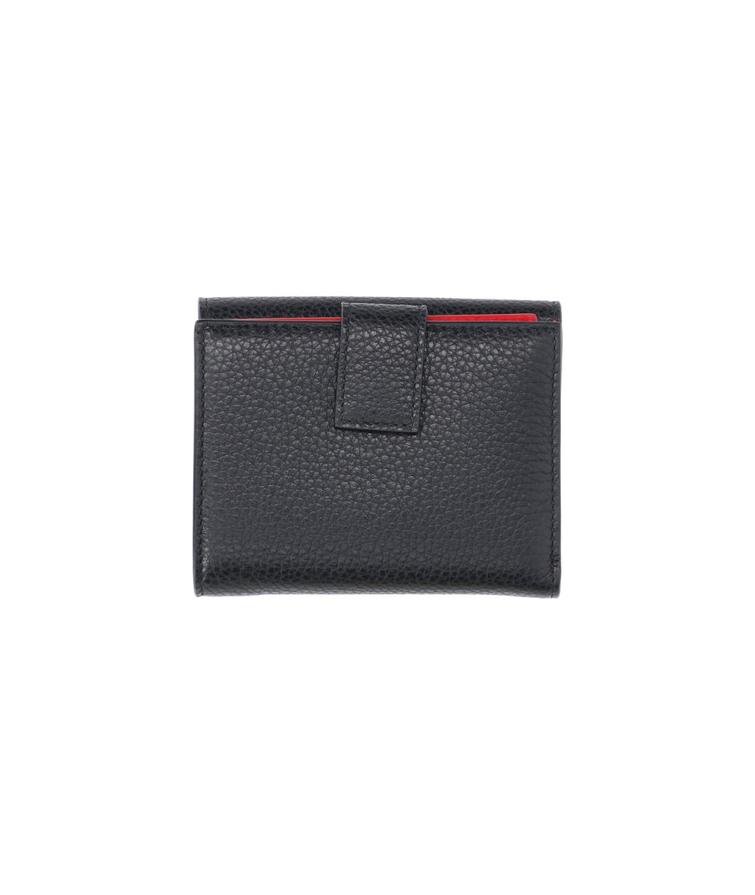 FERRAGAMO Черный кожаный кошелек, фото 3