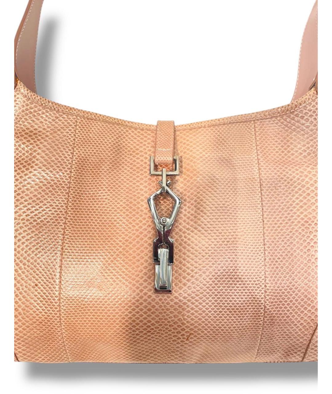 GUCCI Коралловая кожаная сумка через плечо, фото 7