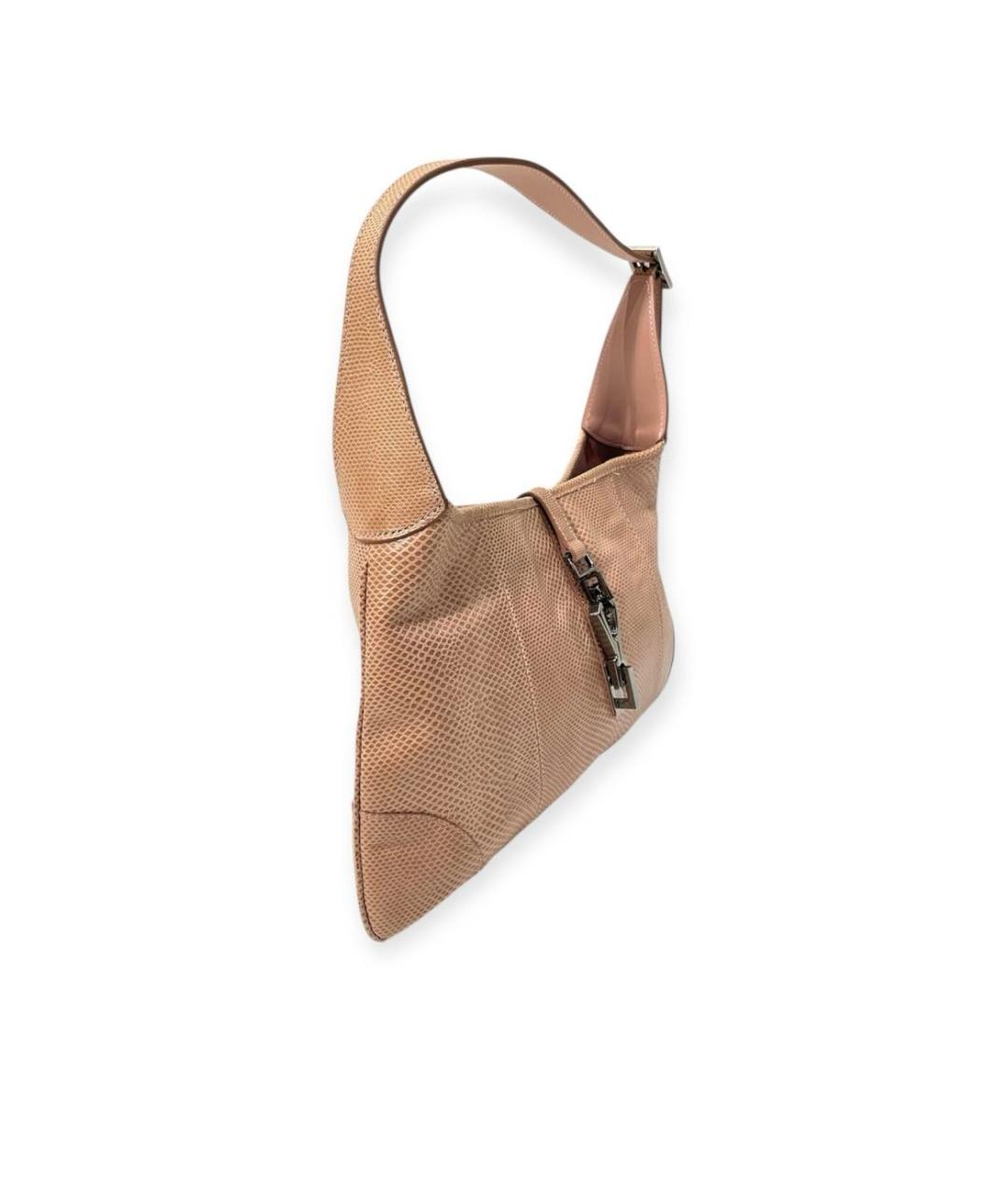 GUCCI Коралловая кожаная сумка через плечо, фото 3