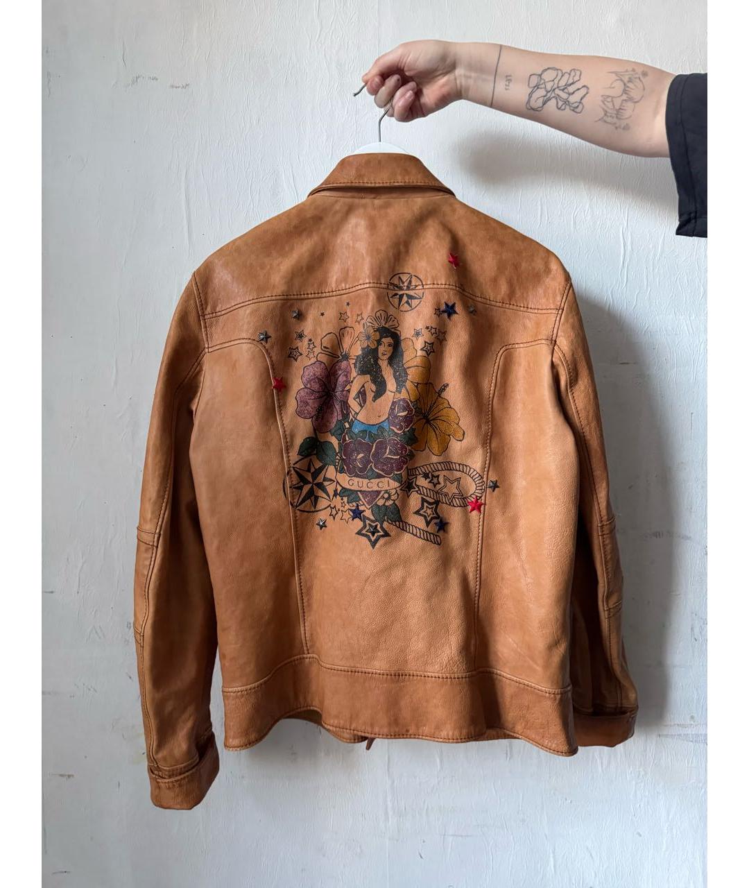 GUCCI Коричневая кожаная куртка, фото 3