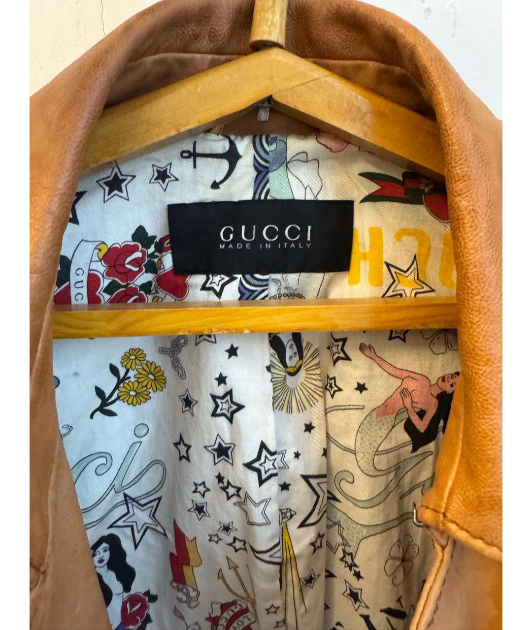 GUCCI Коричневая кожаная куртка, фото 4