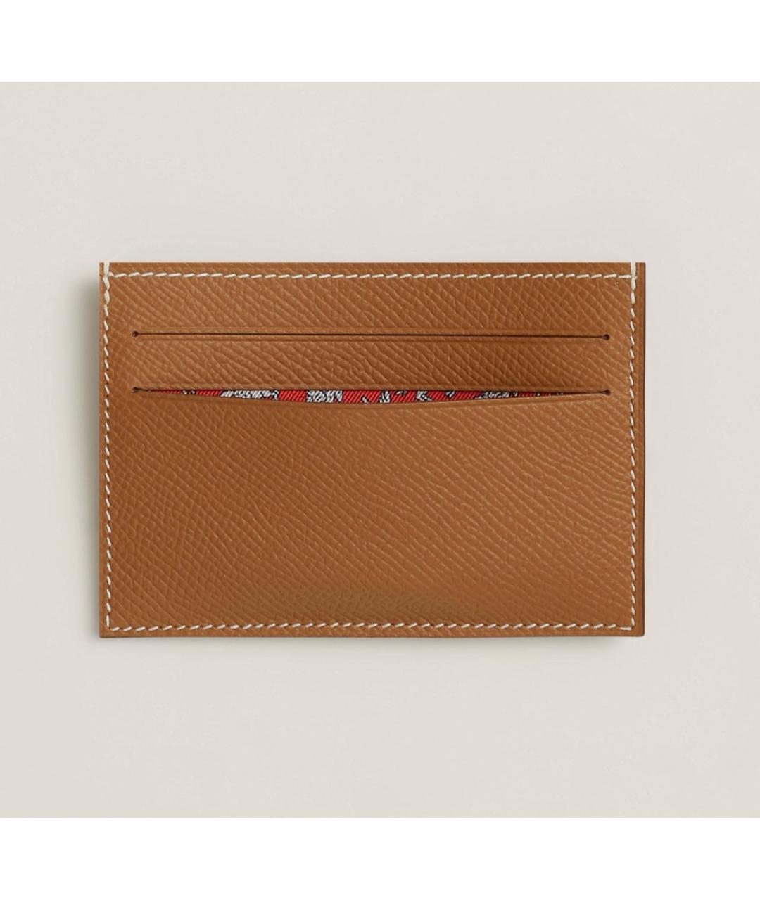 HERMES Коричневый кожаный кардхолдер, фото 2