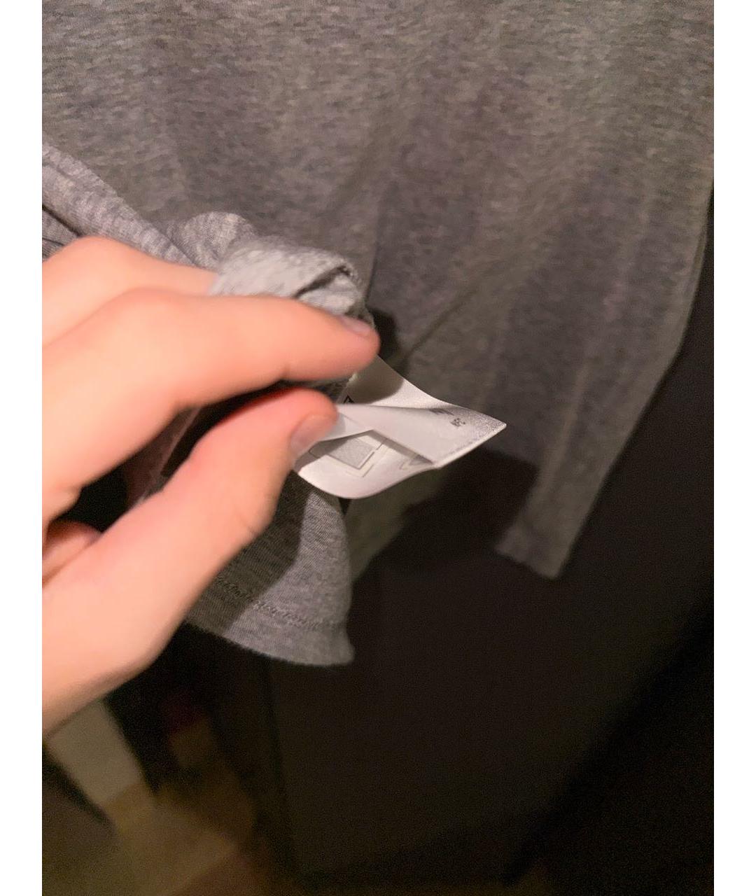MIU MIU Серая хлопковая футболка, фото 6