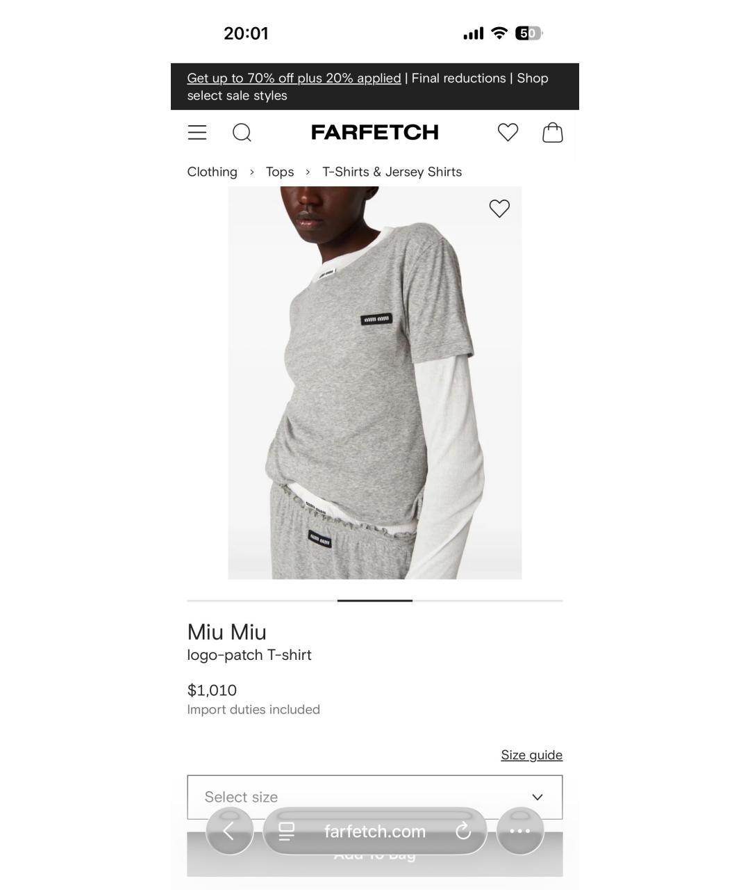 MIU MIU Серая хлопковая футболка, фото 7