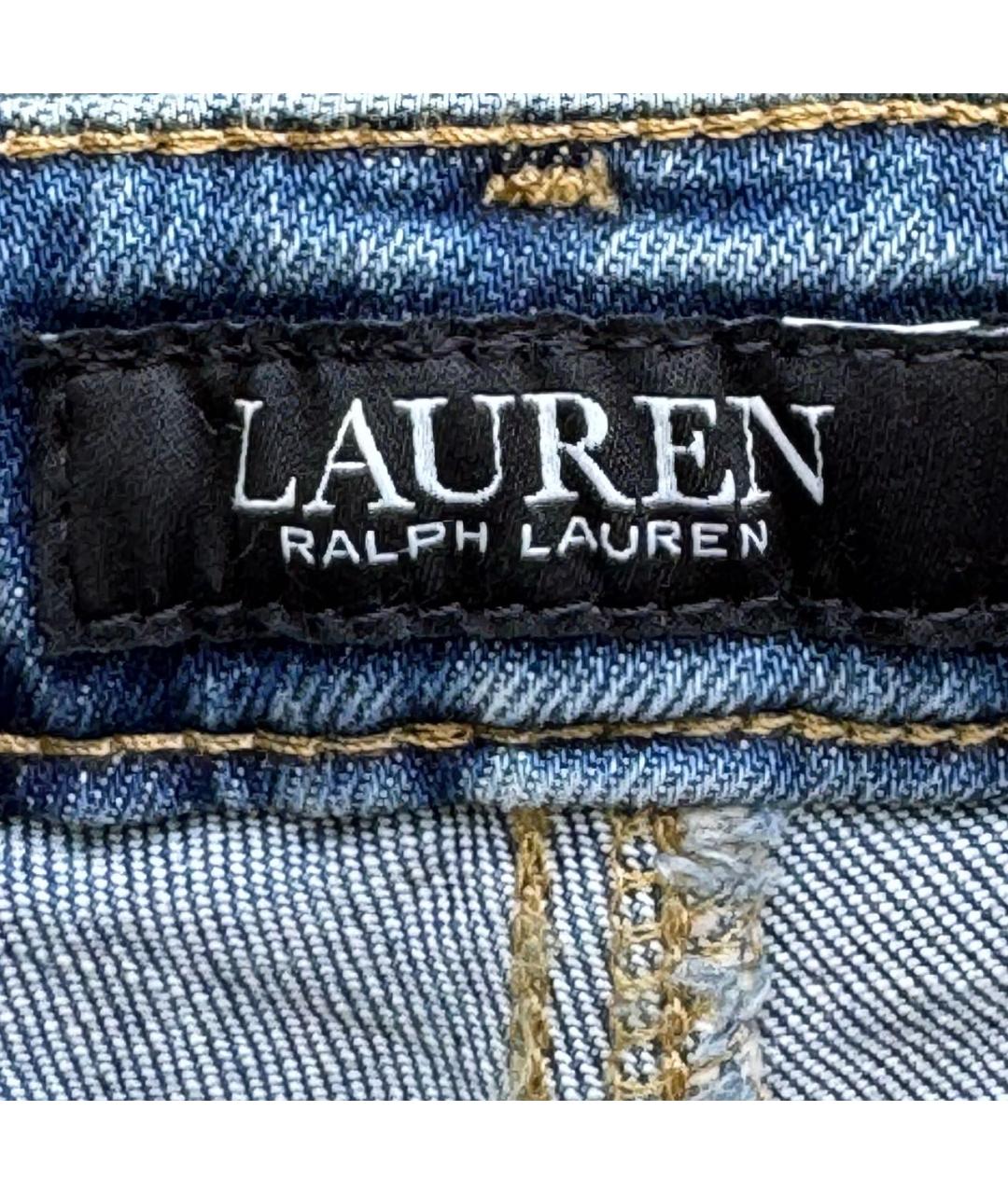 RALPH LAUREN Синие хлопко-эластановые джинсы клеш, фото 4