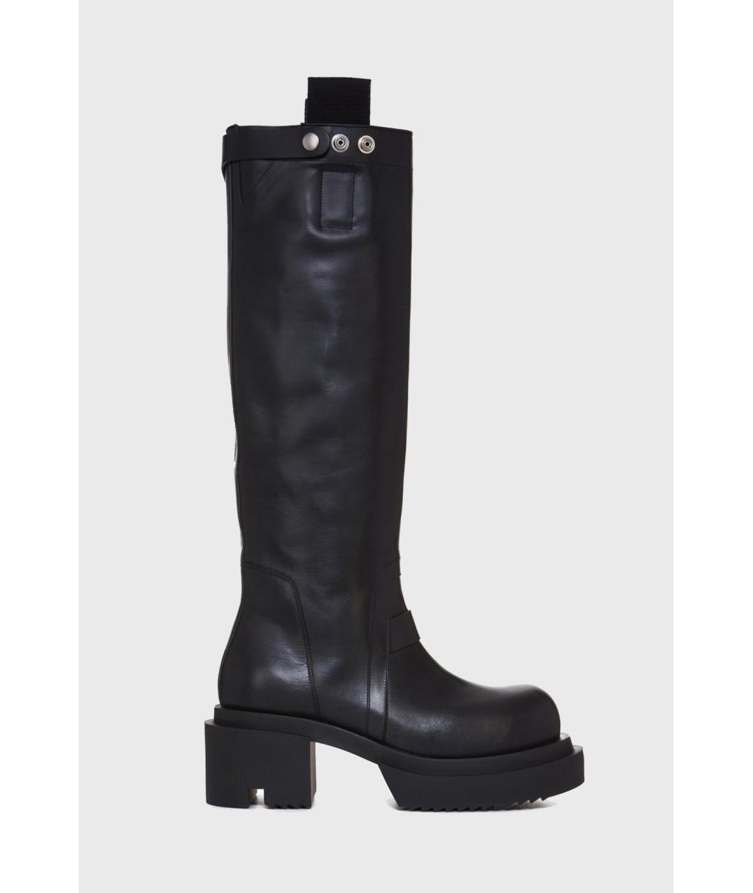 RICK OWENS Черные кожаные сапоги, фото 5