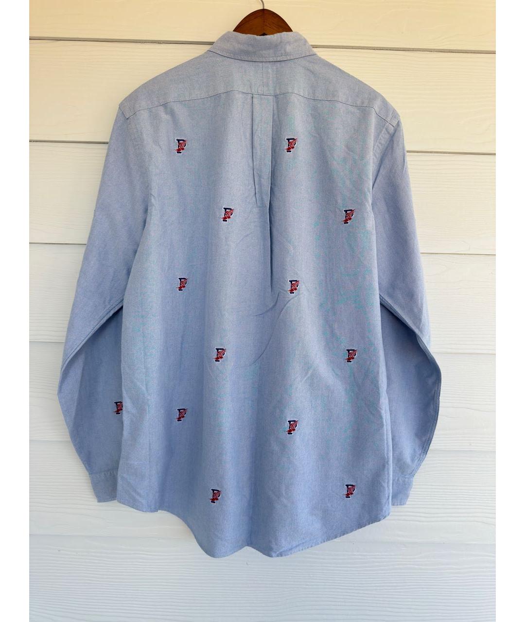 POLO RALPH LAUREN Голубая хлопковая кэжуал рубашка, фото 7