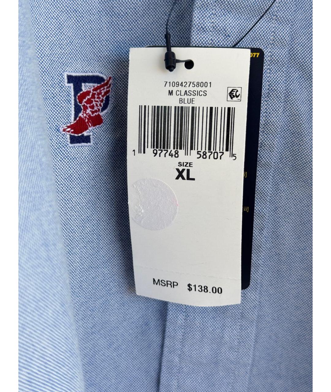 POLO RALPH LAUREN Голубая хлопковая кэжуал рубашка, фото 4