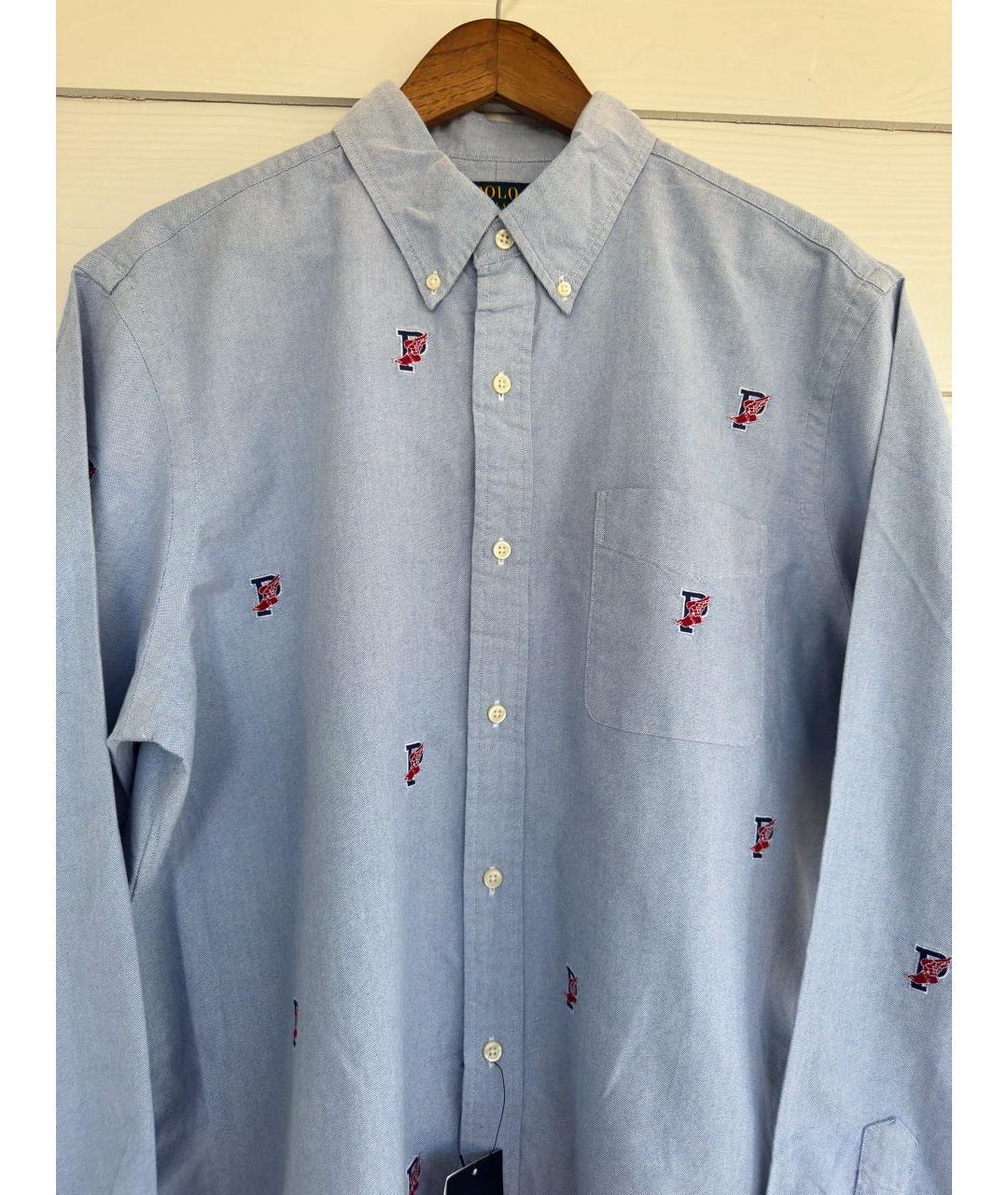 POLO RALPH LAUREN Голубая хлопковая кэжуал рубашка, фото 2