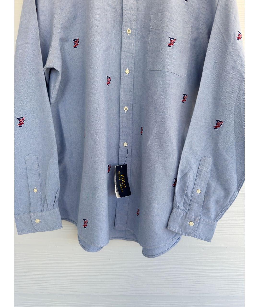 POLO RALPH LAUREN Голубая хлопковая кэжуал рубашка, фото 3