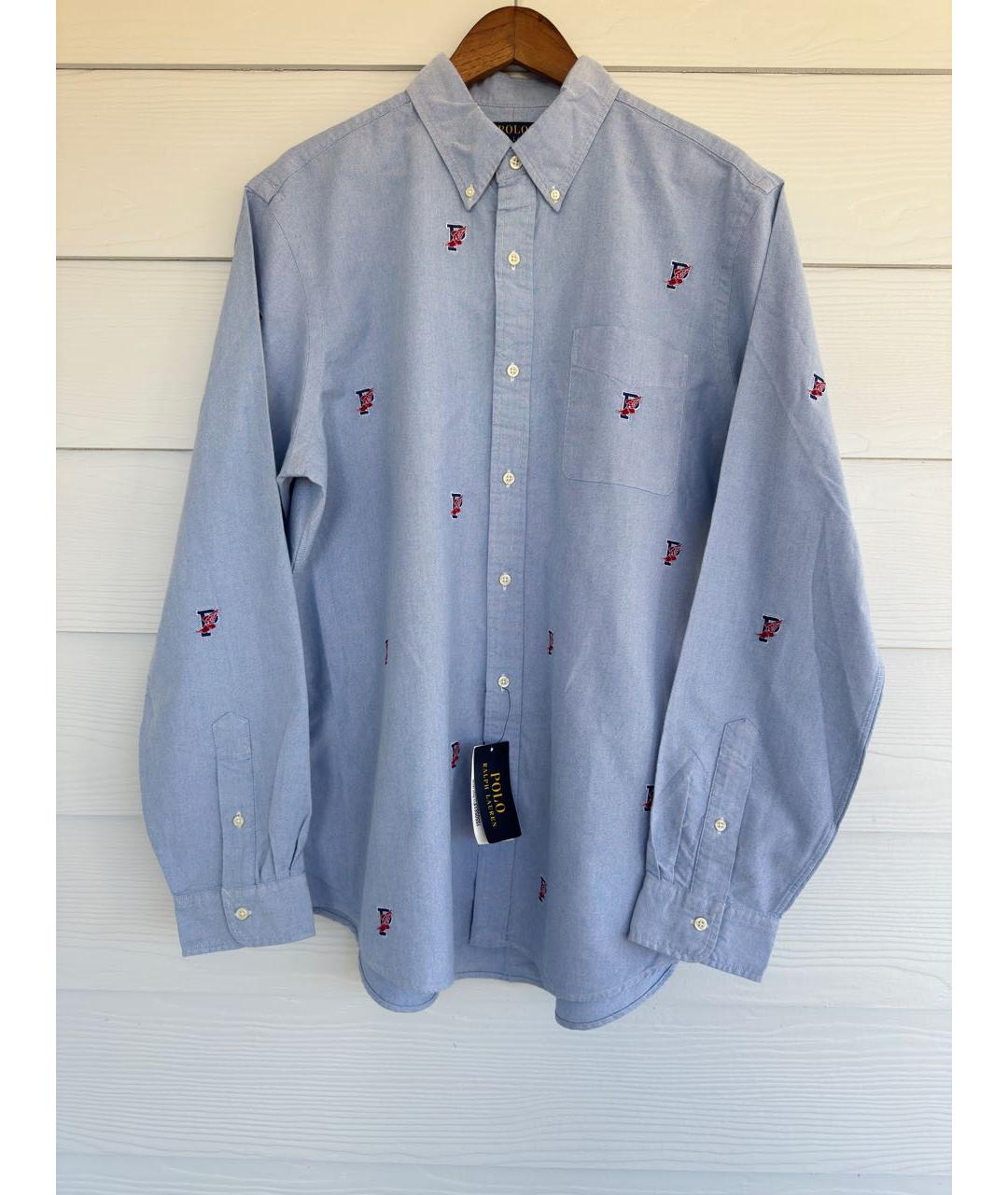 POLO RALPH LAUREN Голубая хлопковая кэжуал рубашка, фото 9