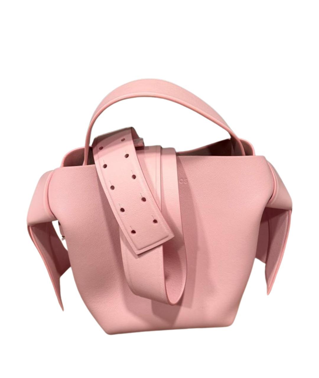 ACNE STUDIOS Розовая кожаная сумка с короткими ручками, фото 1