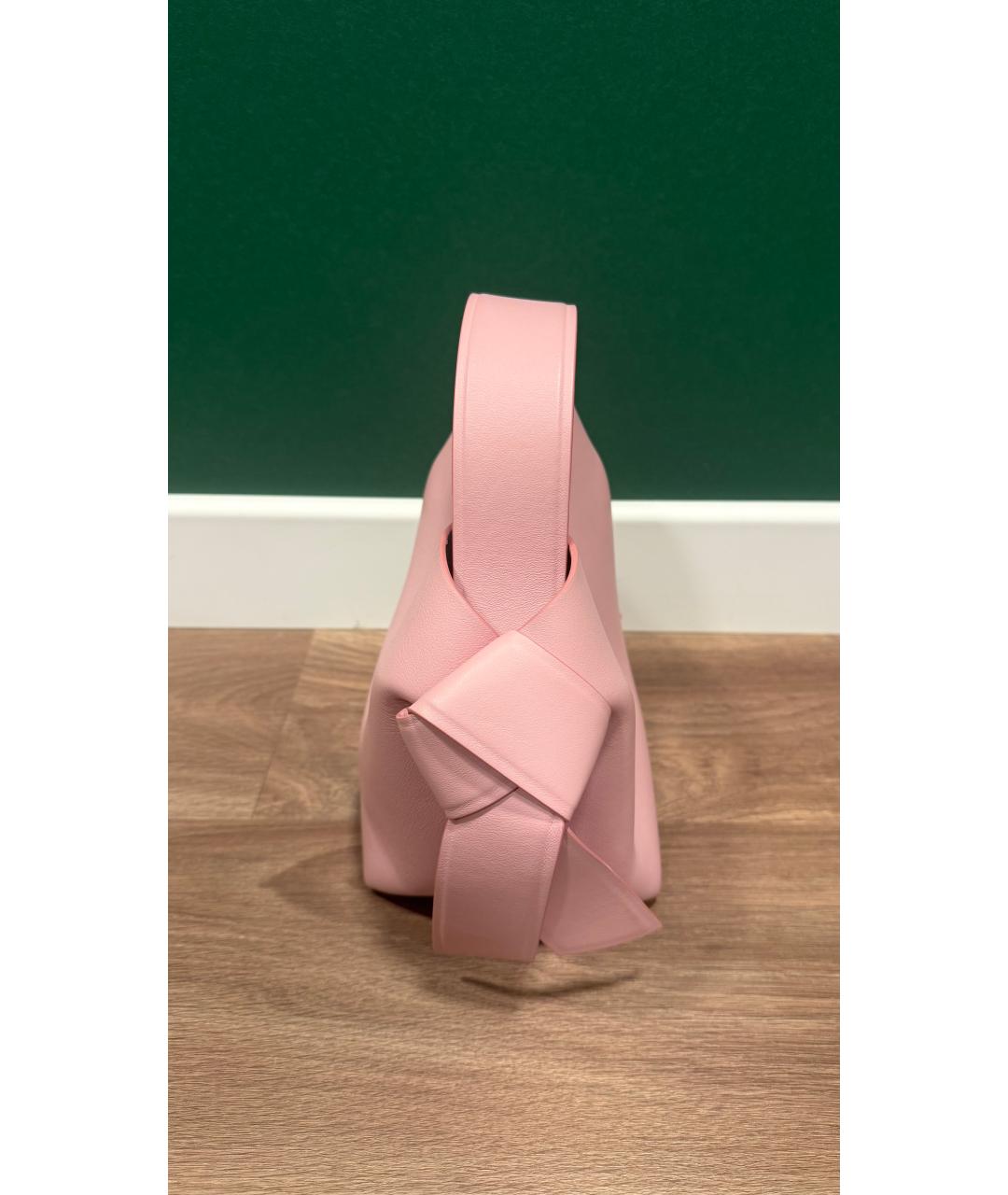 ACNE STUDIOS Розовая кожаная сумка с короткими ручками, фото 4