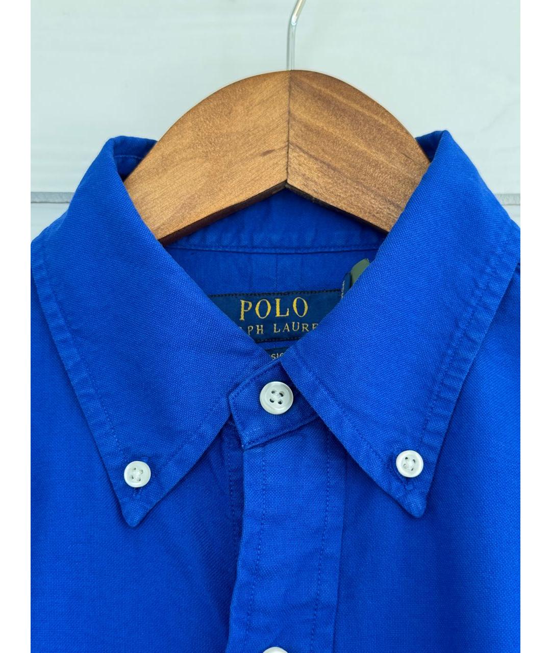 POLO RALPH LAUREN Синяя хлопковая кэжуал рубашка, фото 6