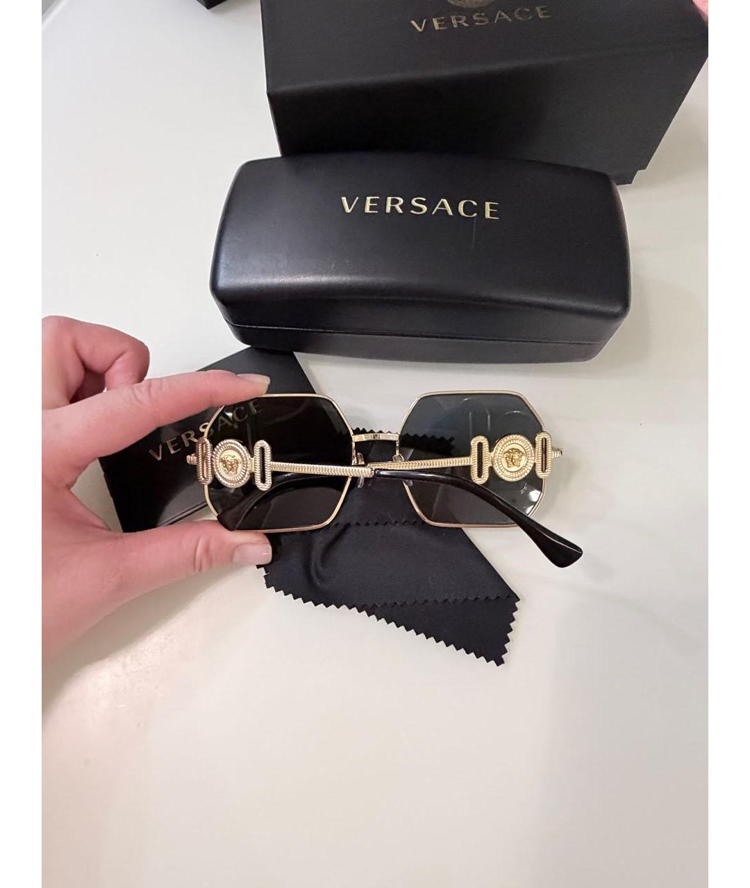 VALENTINO Черные металлические солнцезащитные очки, фото 5