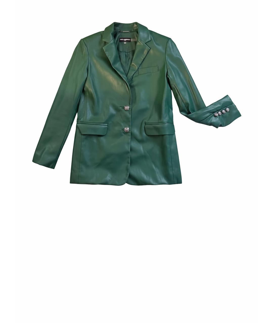 KARL LAGERFELD Зеленый полиуретановый жакет/пиджак, фото 1