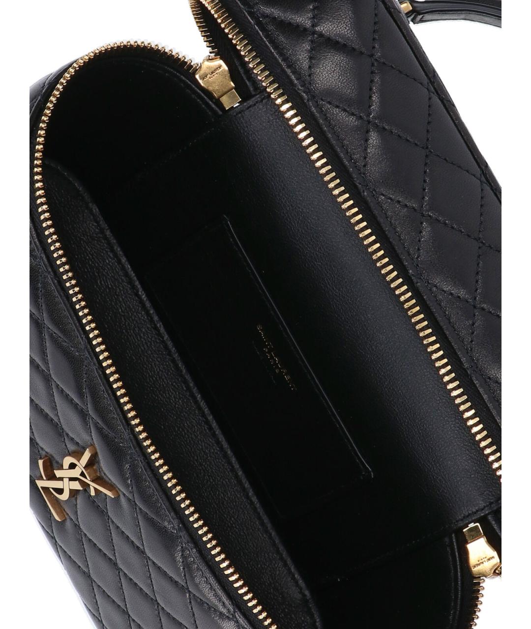 SAINT LAURENT Черная кожаная сумка через плечо, фото 4