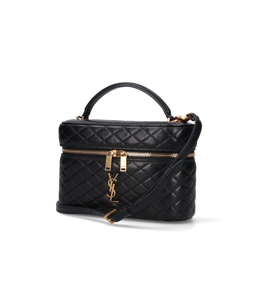 SAINT LAURENT Черная кожаная сумка через плечо, фото 2