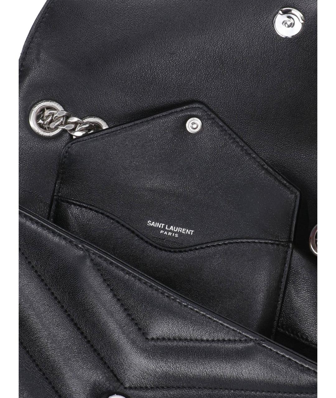 SAINT LAURENT Черная кожаная сумка через плечо, фото 4