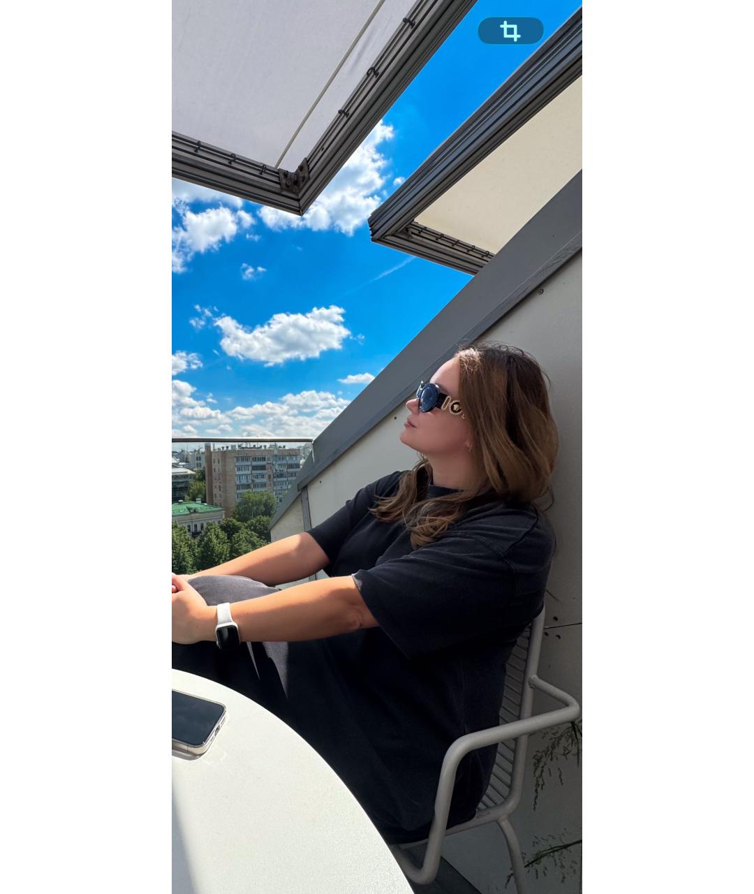 VALENTINO Черные пластиковые солнцезащитные очки, фото 8