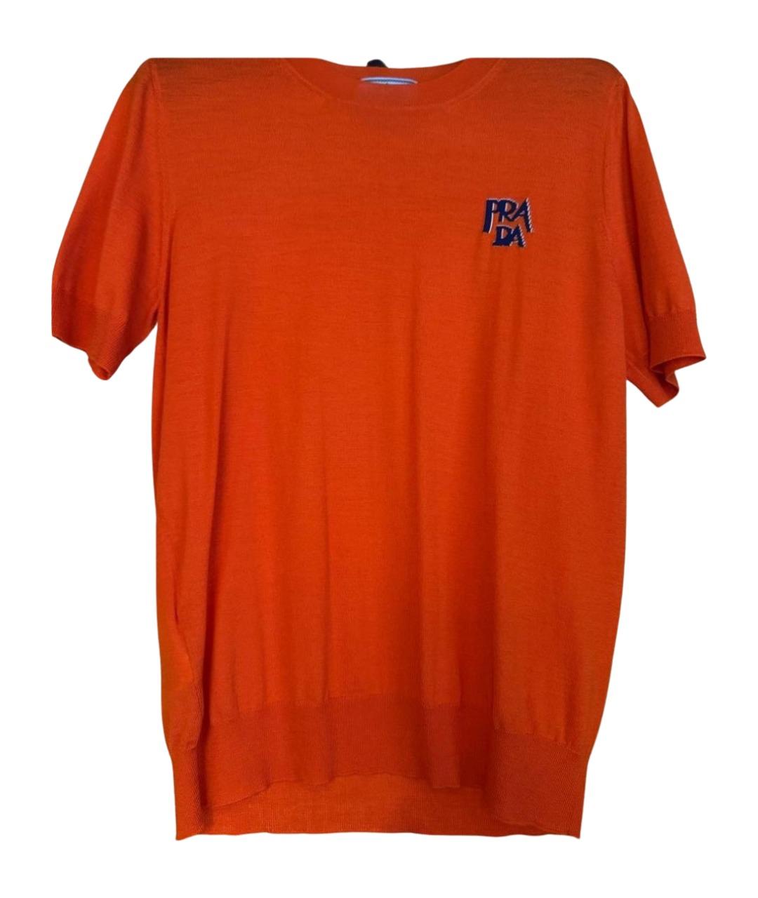 PRADA Оранжевый шерстяной джемпер / свитер, фото 1