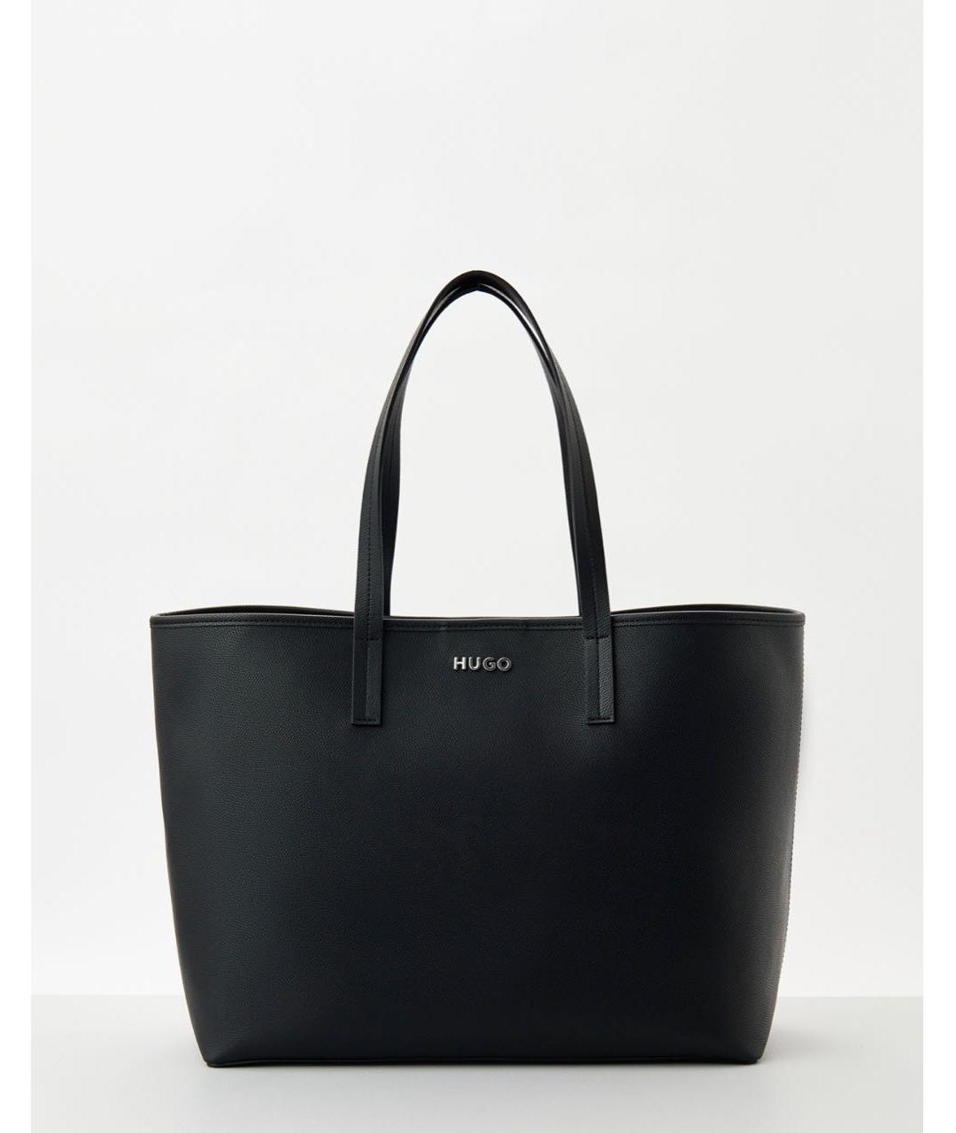 HUGO Черная сумка тоут из искусственной кожи, фото 2