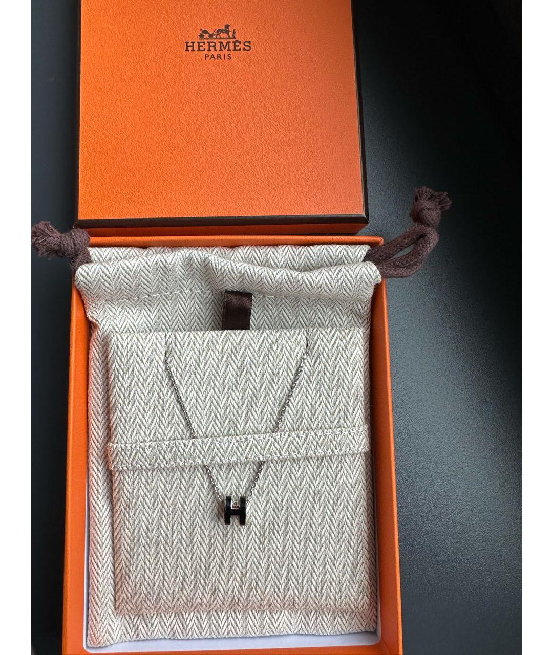 HERMES Черная металлическая подвеска, фото 4