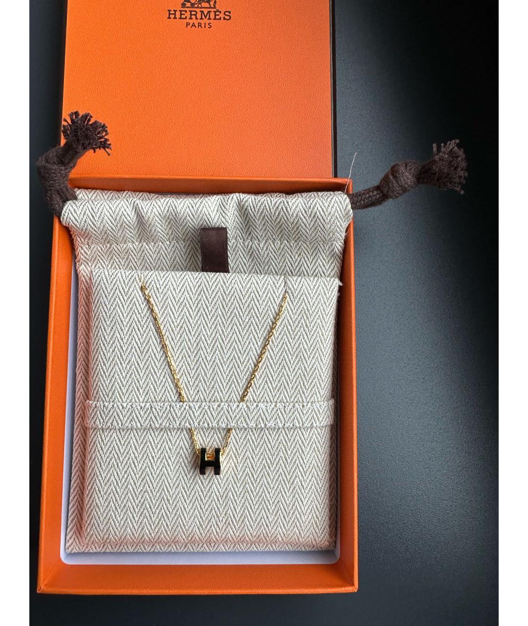 HERMES Черная металлическая подвеска, фото 4