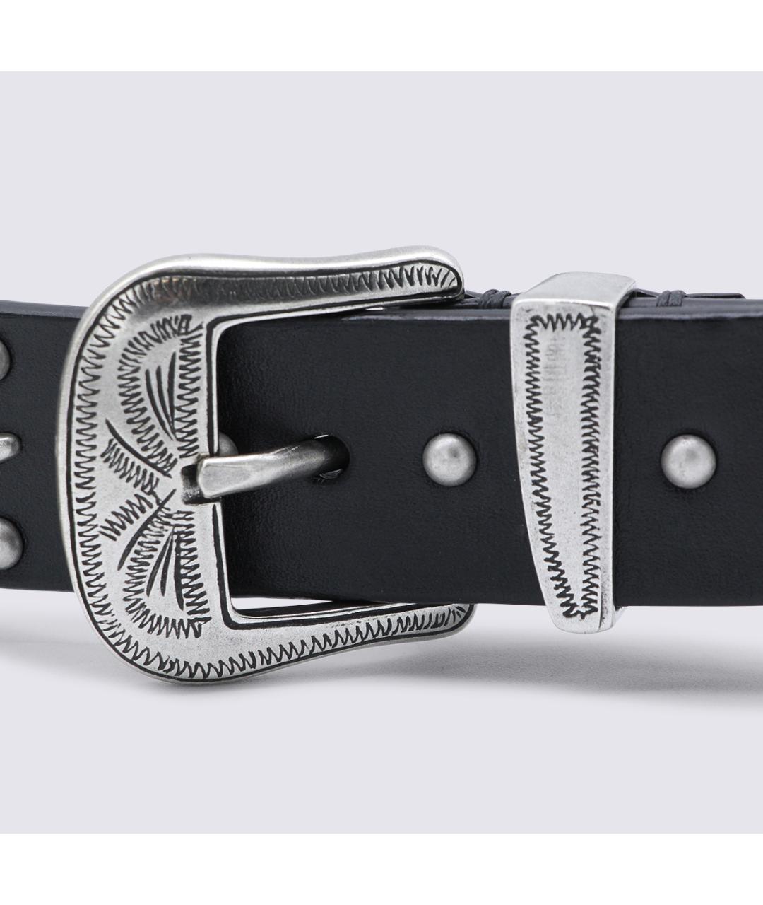 GOLDEN GOOSE DELUXE BRAND Черный кожаный ремень, фото 3