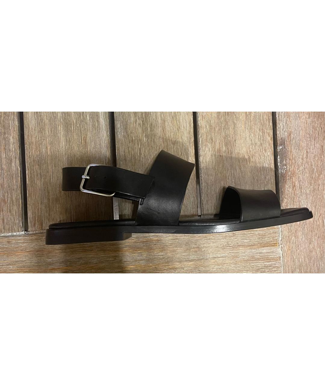 SANDRO Черные кожаные сандалии, фото 5