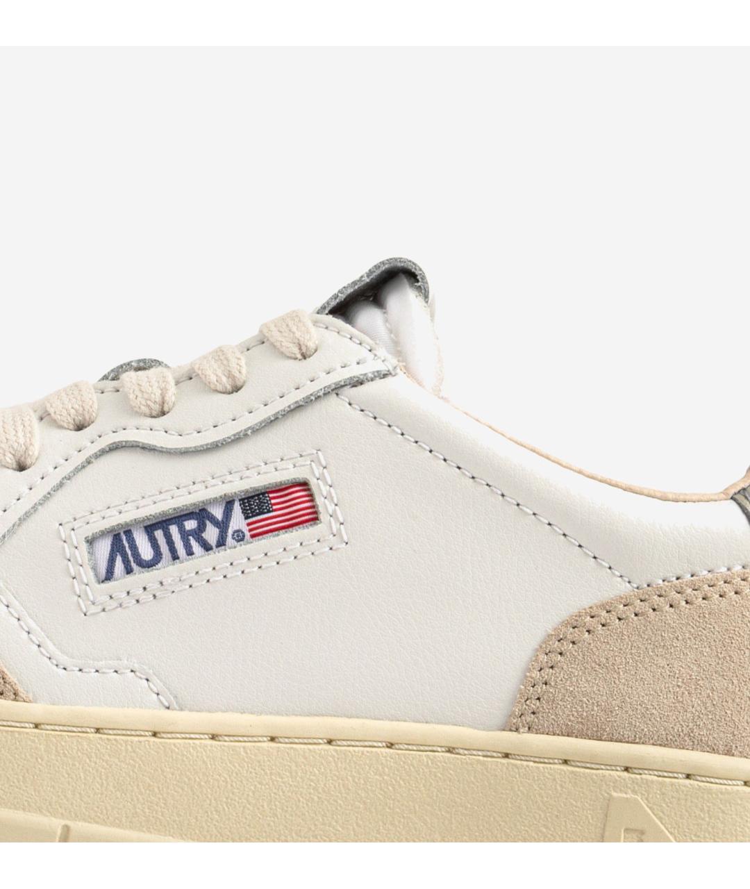 AUTRY Бежевые кожаные низкие кроссовки / кеды, фото 5