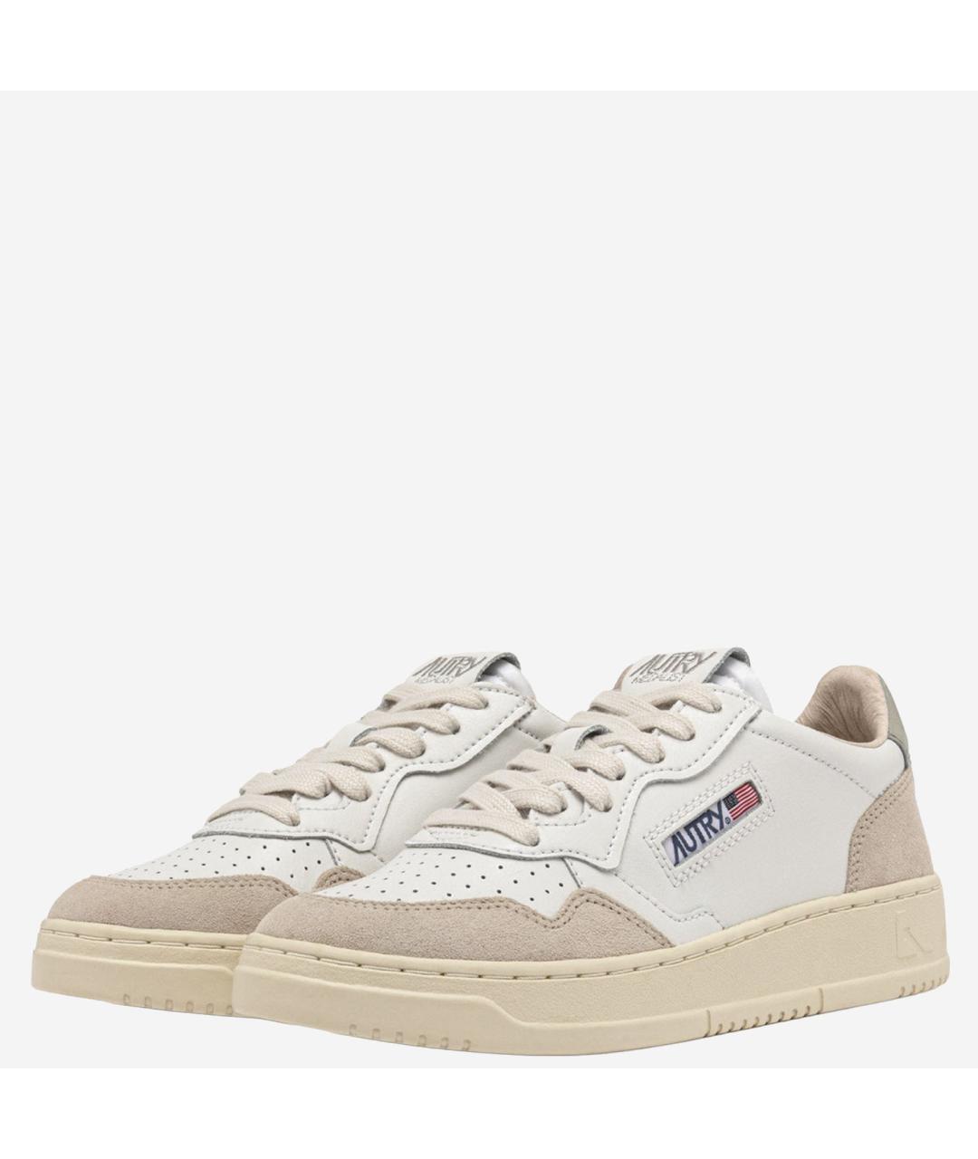AUTRY Бежевые кожаные низкие кроссовки / кеды, фото 3