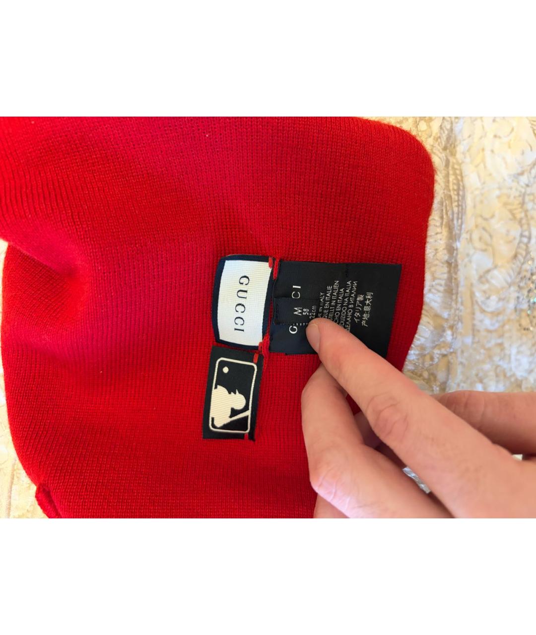 GUCCI Красная шерстяная шапка, фото 3