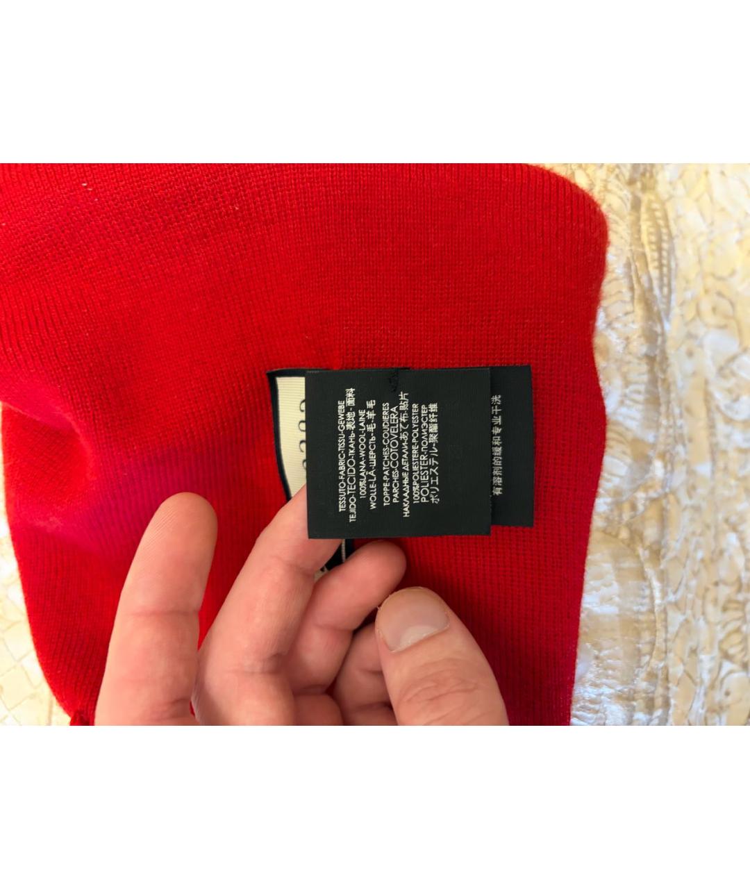 GUCCI Красная шерстяная шапка, фото 4