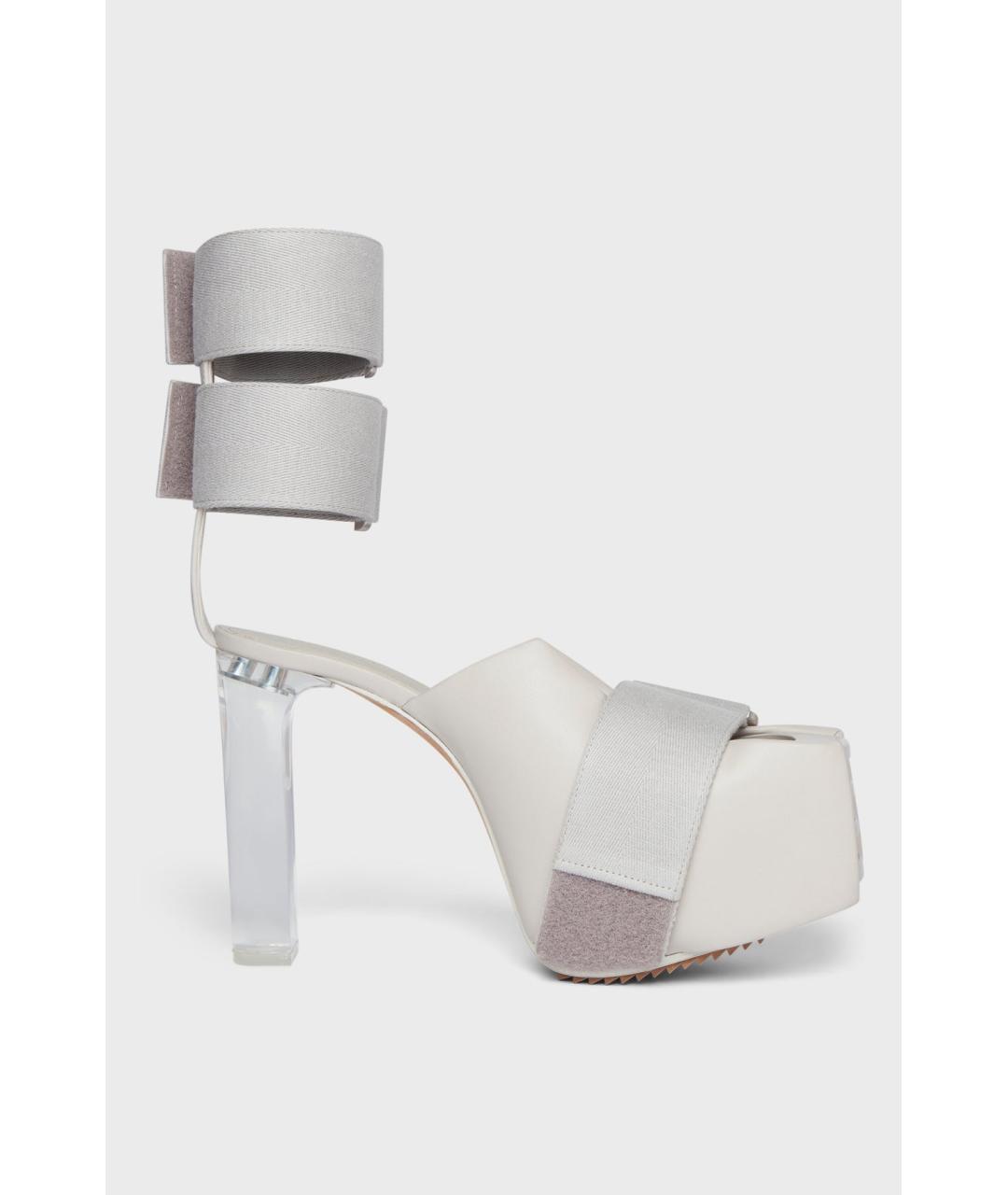 RICK OWENS Серые кожаные босоножки, фото 2