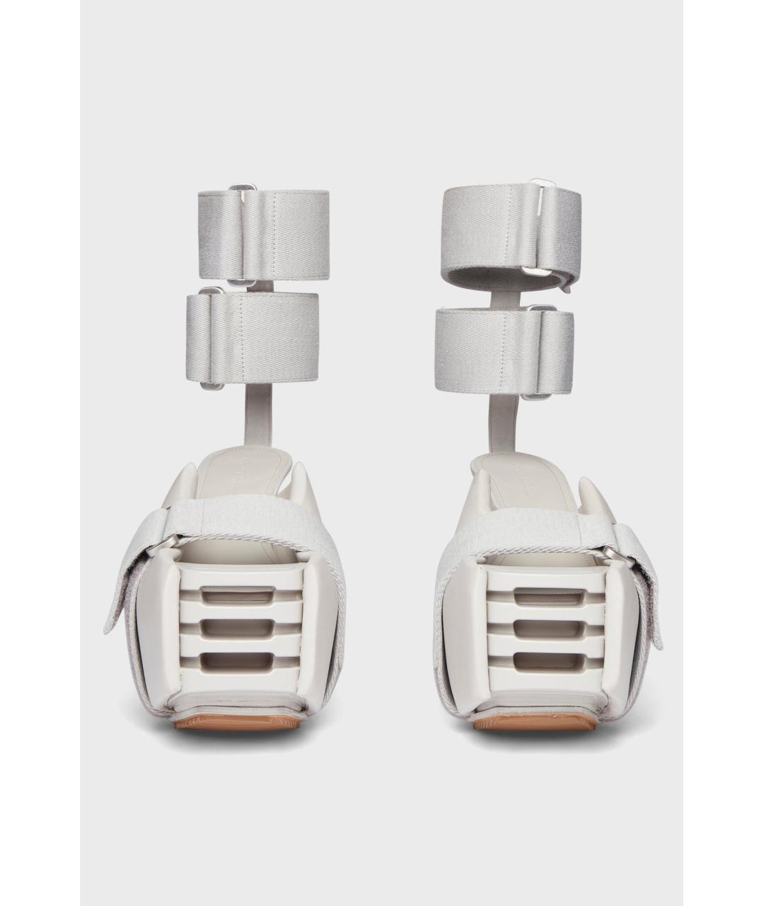 RICK OWENS Серые кожаные босоножки, фото 3