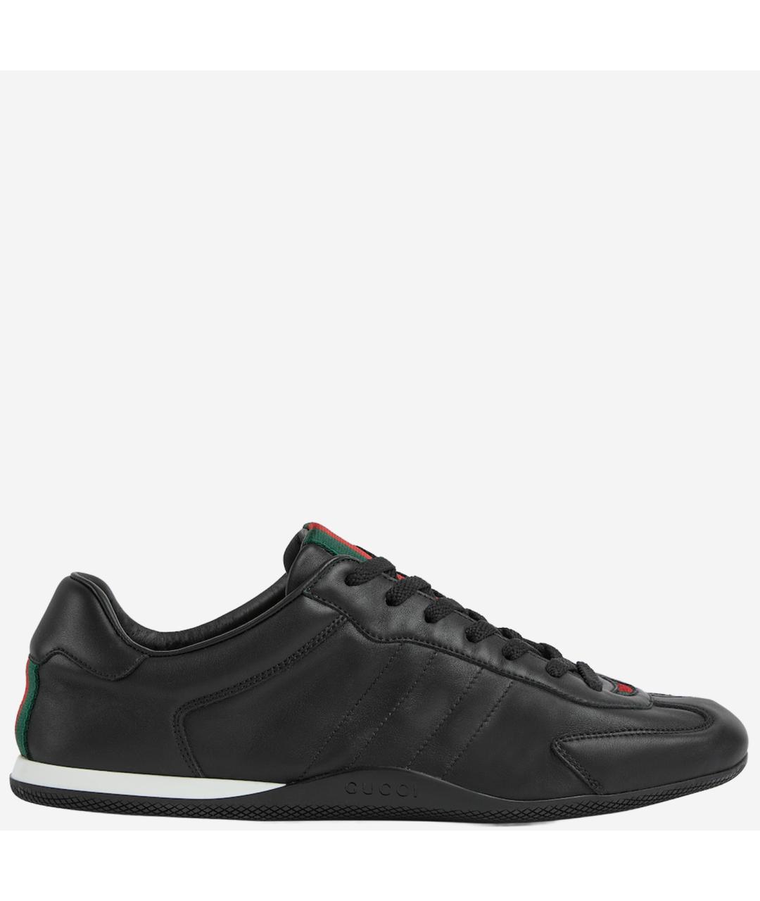 GUCCI Черные кожаные низкие кроссовки / кеды, фото 6