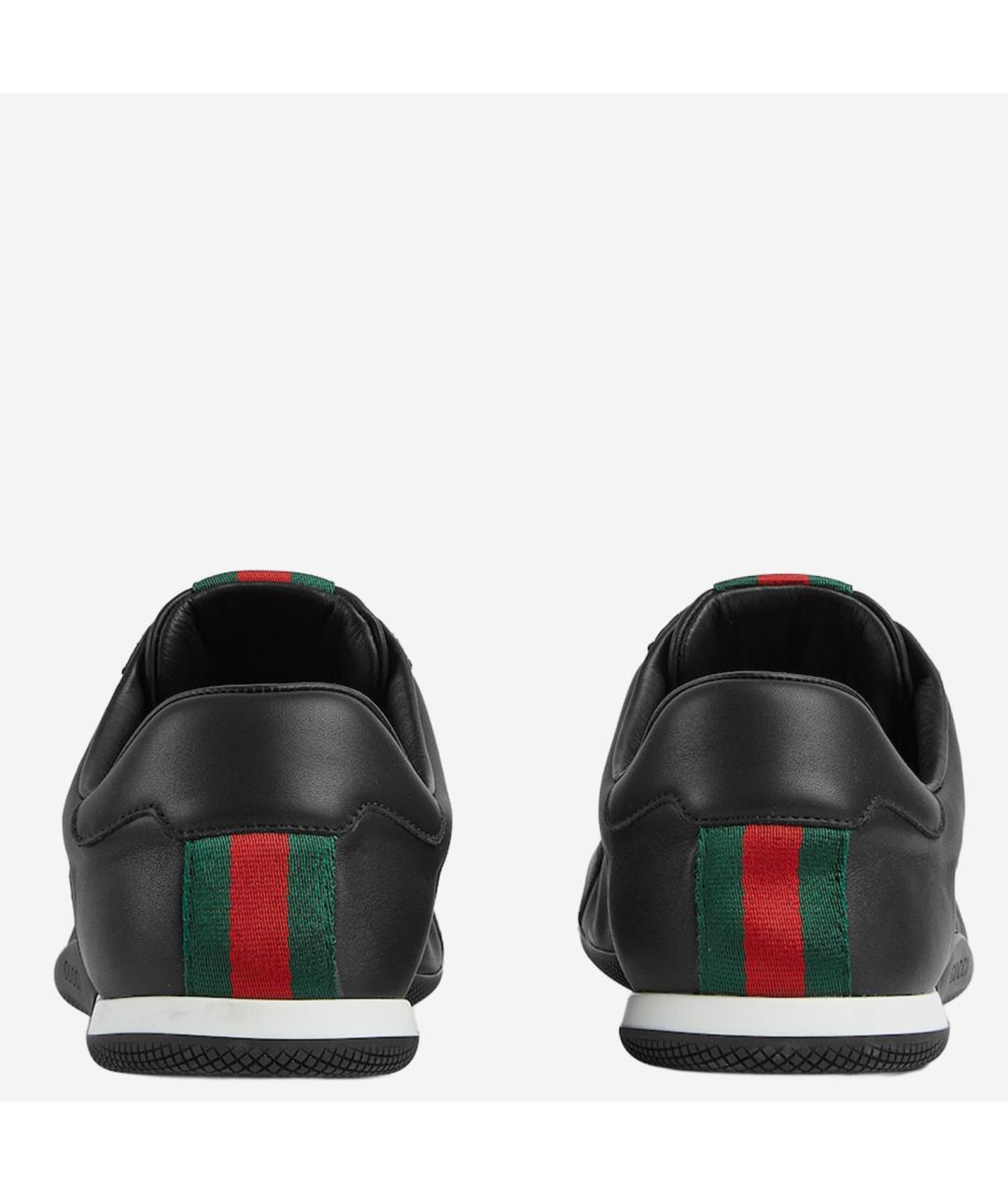 GUCCI Черные кожаные низкие кроссовки / кеды, фото 3