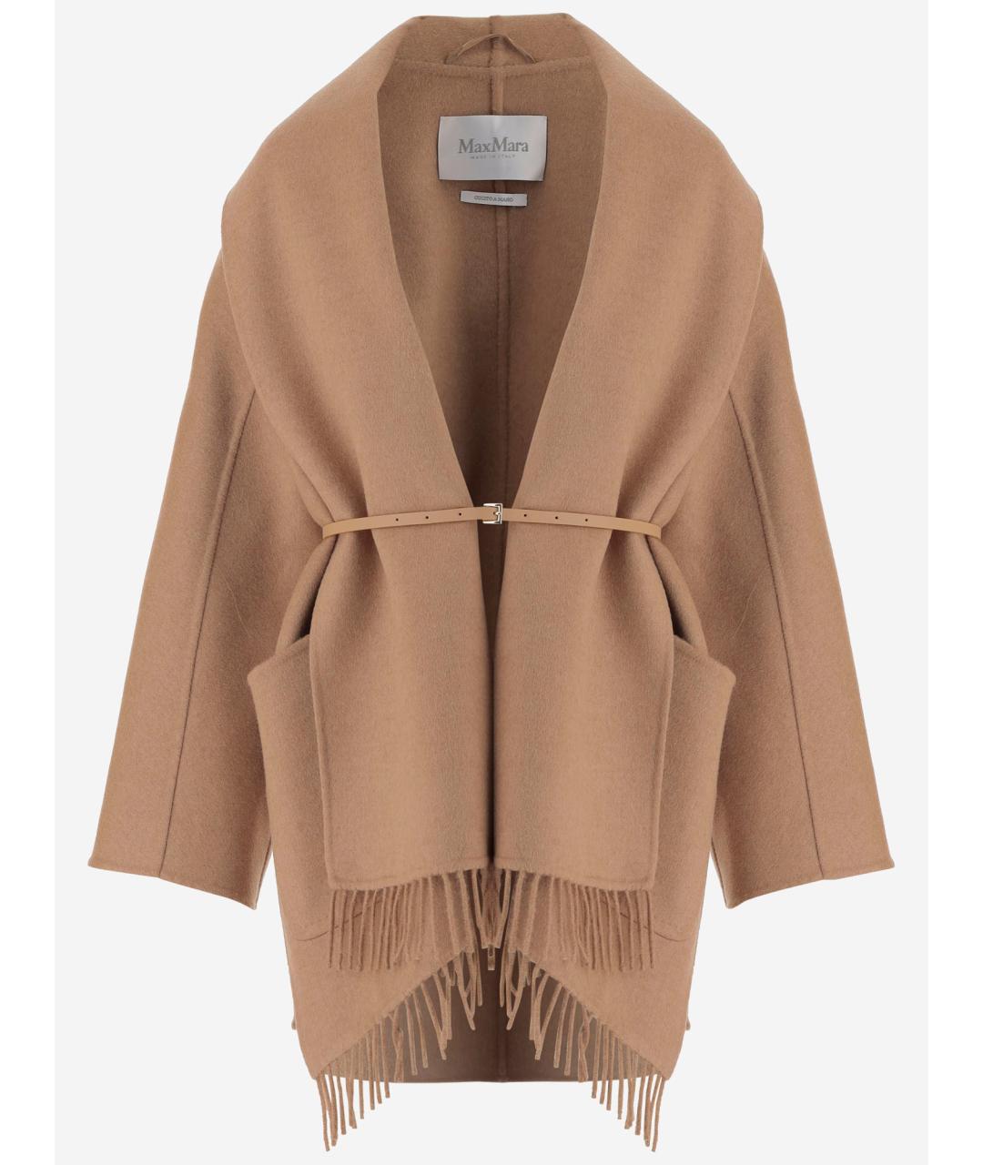 MAX MARA Бежевое шерстяное пальто, фото 4