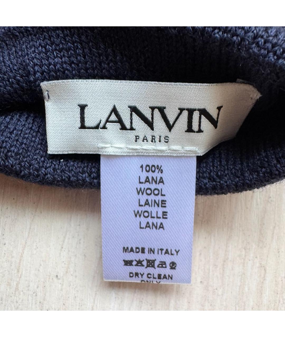LANVIN Синие шерстяные перчатки, фото 6