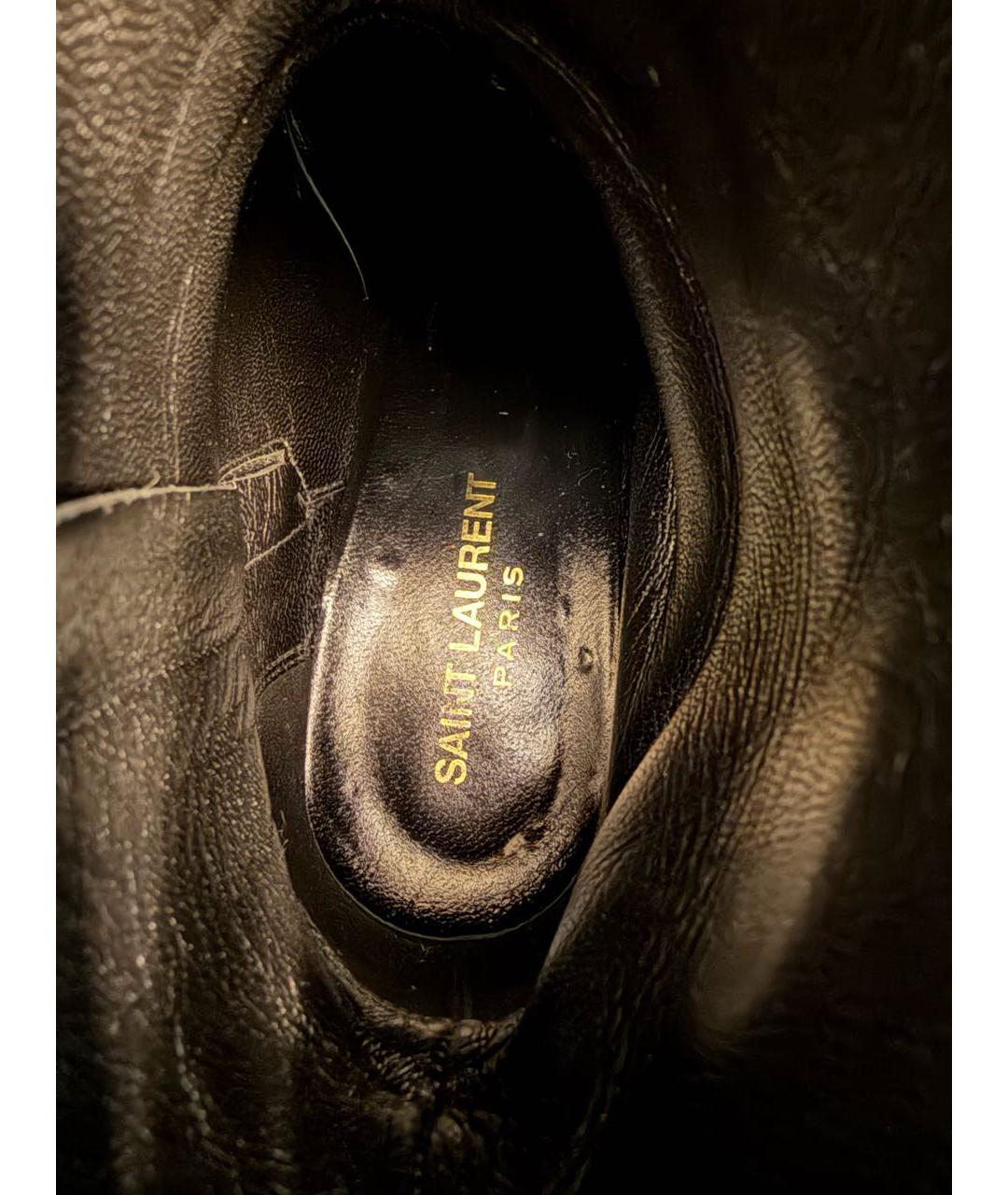 SAINT LAURENT Черные замшевые полусапоги, фото 5