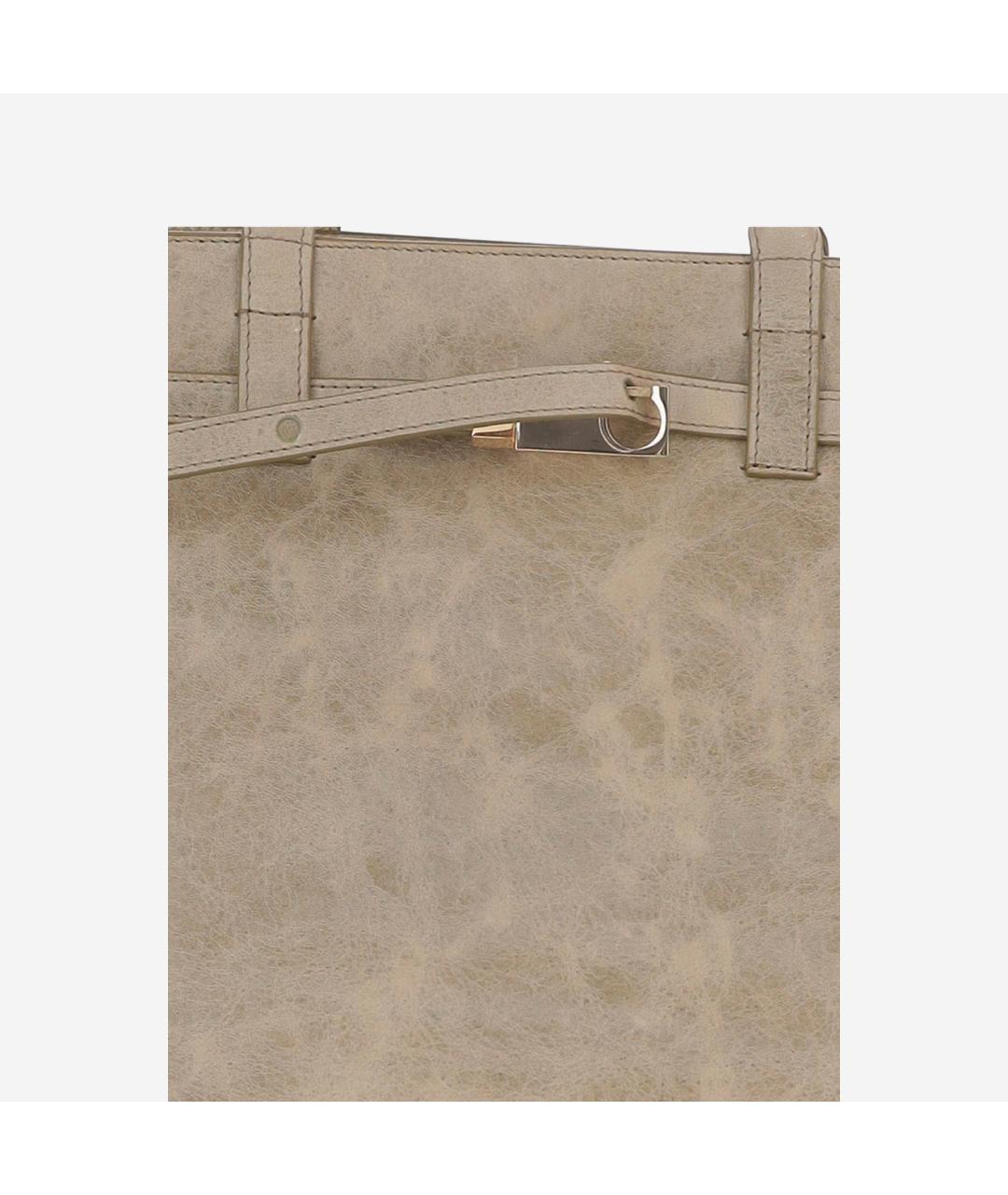 BENEDETTA BRUZZICHES Бежевая кожаная сумка тоут, фото 4