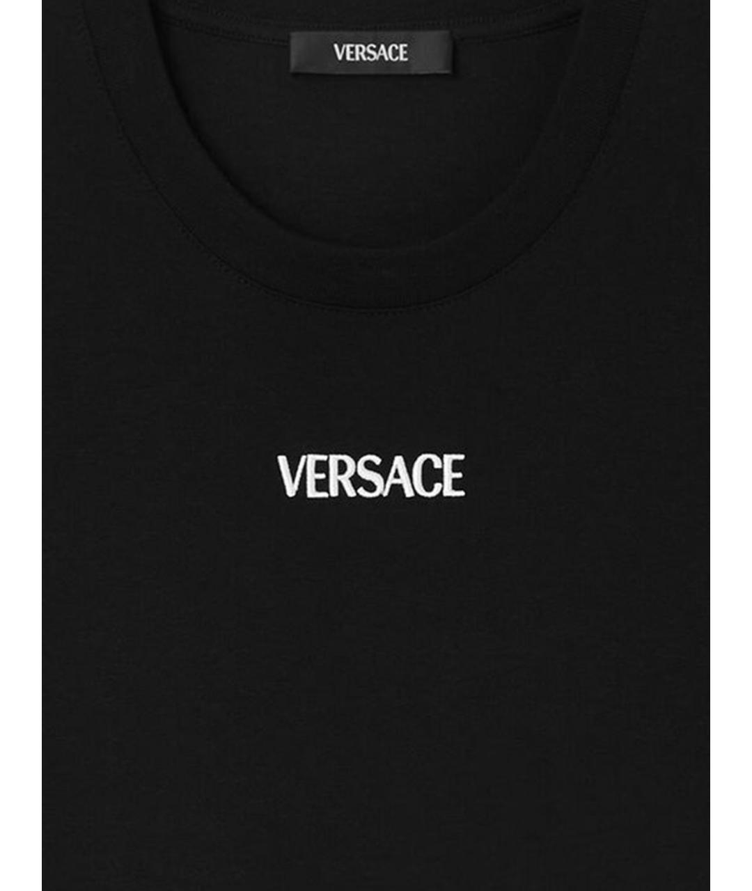 VERSACE Черная хлопковая футболка, фото 3