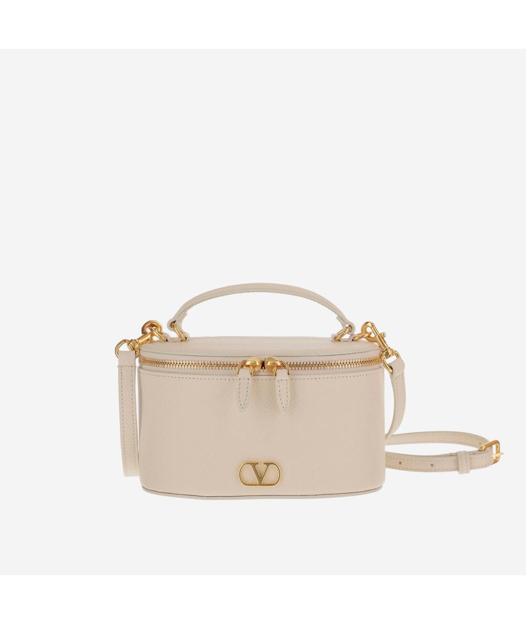 VALENTINO Бежевая кожаная сумка через плечо, фото 5