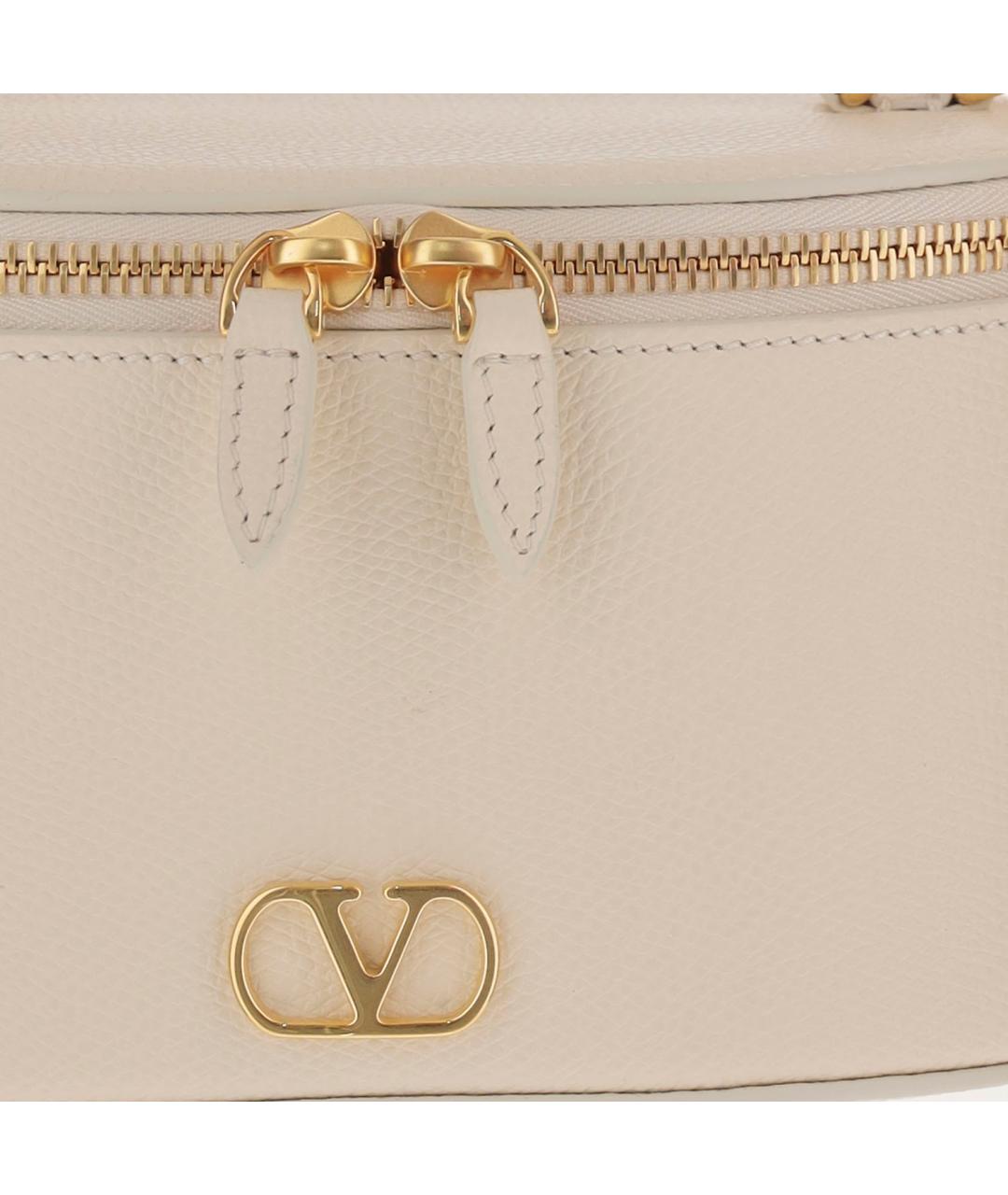 VALENTINO Бежевая кожаная сумка через плечо, фото 4
